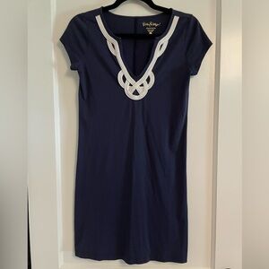 Lilly Pulitzer Navy Top with Gold Logo